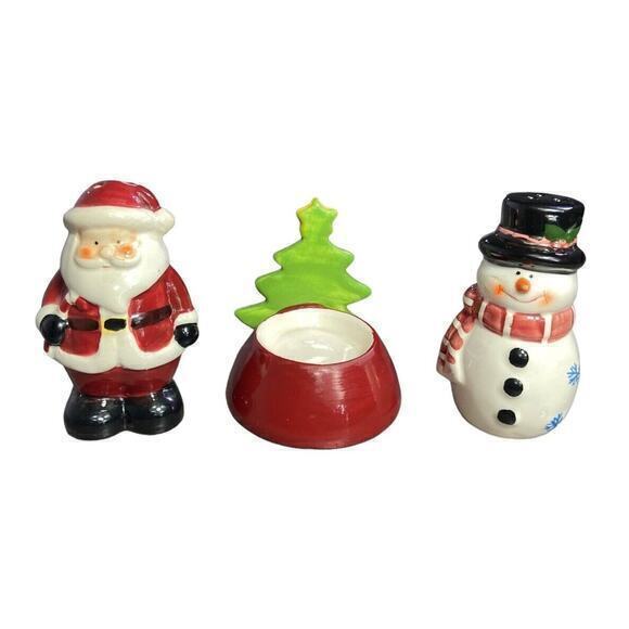VTG 4” Santa Clause & Snowman Stand Ceramic Salt & Pepper Shakers - Picture 2 of 7